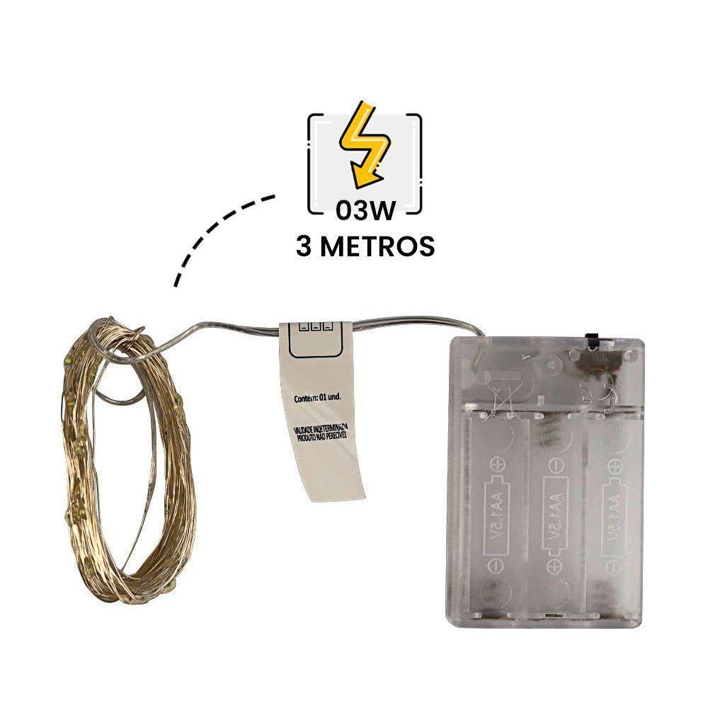 Fio De Fada Led Para Decoração Cordão De Luz 5 Metros - Branco - 2