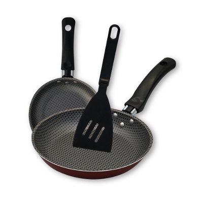 Kit Frigideira Enjoy Francesa 18-22cm Com Espatula Vermelho.