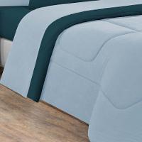 Kit Edredom + Jogo De Lençol 100% Algodão Gran Moratta 7 Peças King Azul Bebê-azul Petróleo - 3