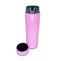 Garrafa Térmica Medidor Temperatura Digital Squeeze Portátil Rosa - 1