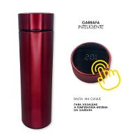 Garrafa Térmica Medidor Temperatura Digital Squeeze Portátil Vermelha - 2