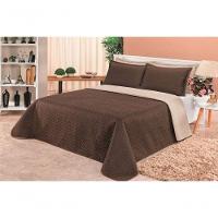 Cobre Leito Dupla Face Queen Clara 03 Peças - Marrom/caqui - 5