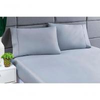 Jogo Lençol 400 Fios Ponto Palito Cama Solteiro 2pçs Poliéster - Cinza - 2