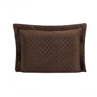 Porta Travesseiro Com Debrum Requinte Liso 01 Peça - Marrom - 1