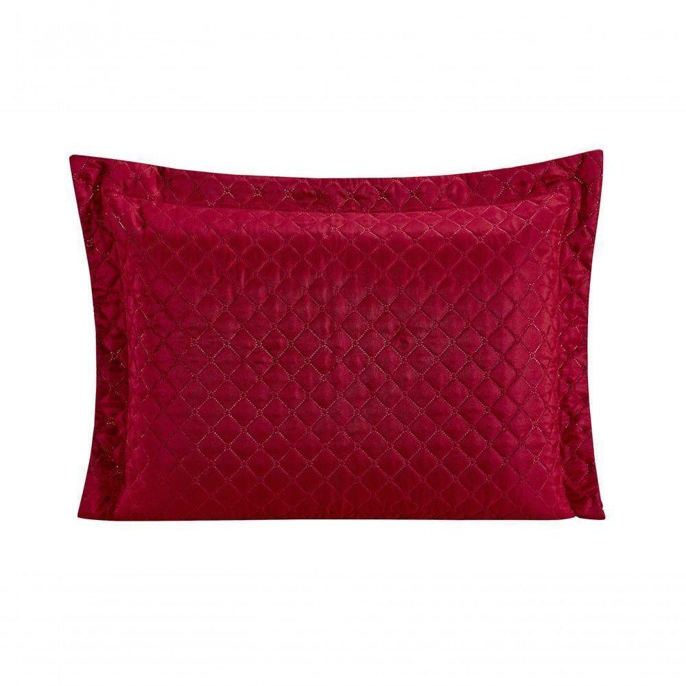 Porta Travesseiro Com Debrum Requinte Liso 01 Peça - Vermelho - 1