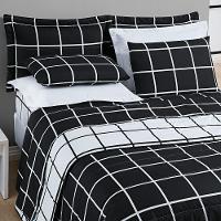 Cobre Leito 200 Fios Dupla Face Queen Austin 03 Peças - Preto - 2