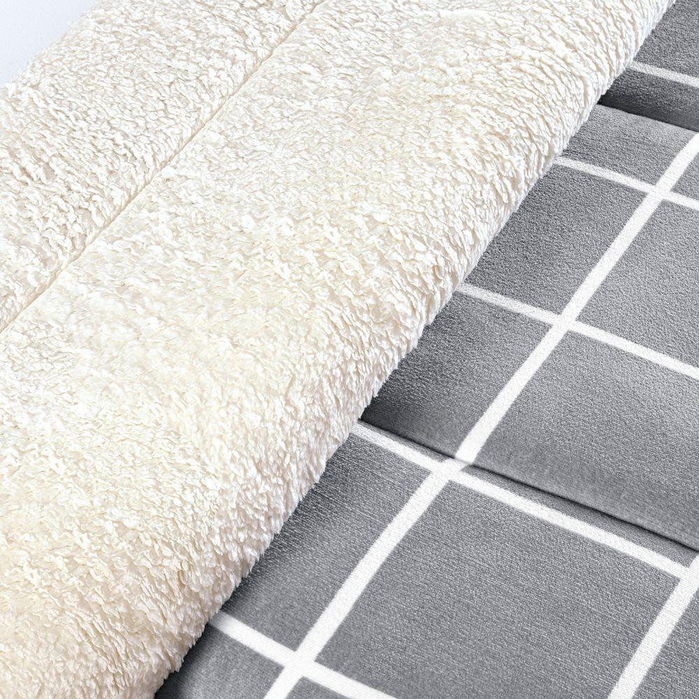 Coberdrom Sherpa E Flannel Austin Queen Manta 100g 01 Peça - Cinza - 3