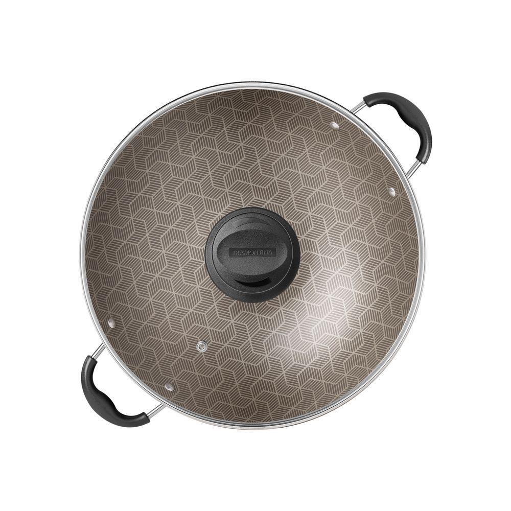 Wok Tramontina Paris Com Revestimento Interno E Externo Em Antiaderente Starflon Max Vermelho - 6