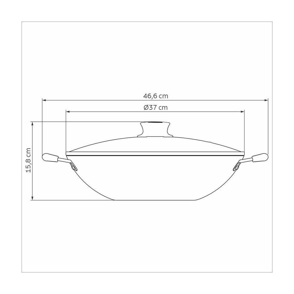 Wok Tramontina Paris com Revestimento Interno E Externo Em Antiaderente Starflon Max Chumbo - 3
