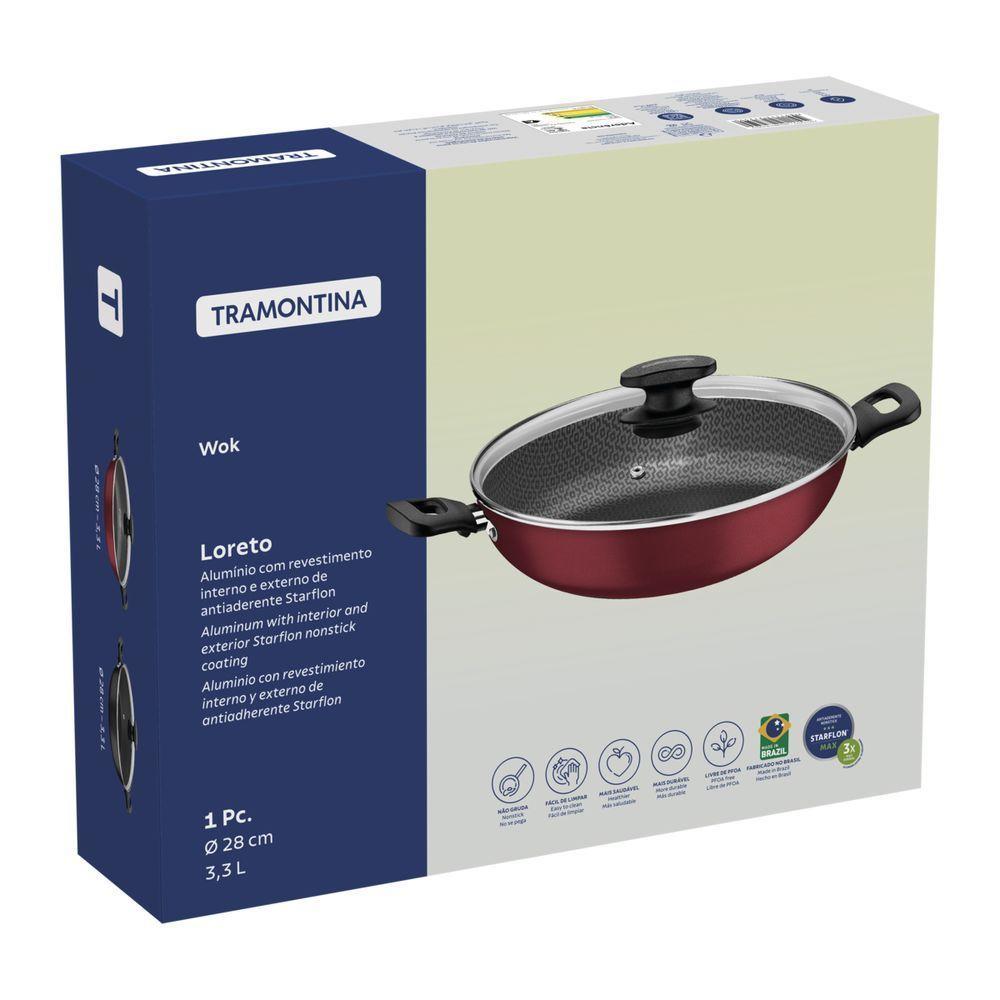Wok Tramontina Com Revestimento Interno E Externo Em Antiaderente Starflon Max Grafite 28 Cm 3,3 L - 2