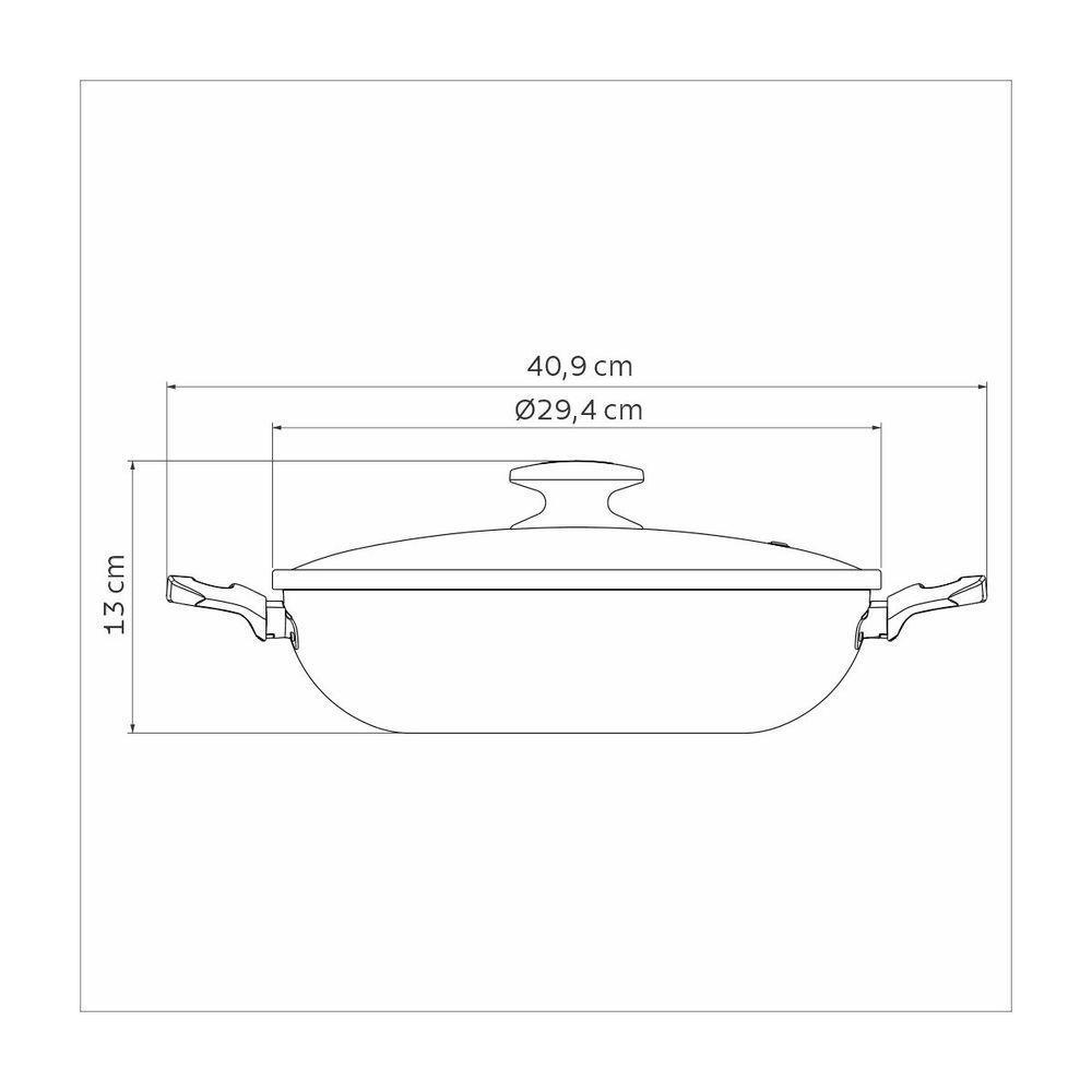 Wok Tramontina Com Revestimento Interno E Externo Em Antiaderente Starflon Max Grafite 28 Cm 3,3 L - 5
