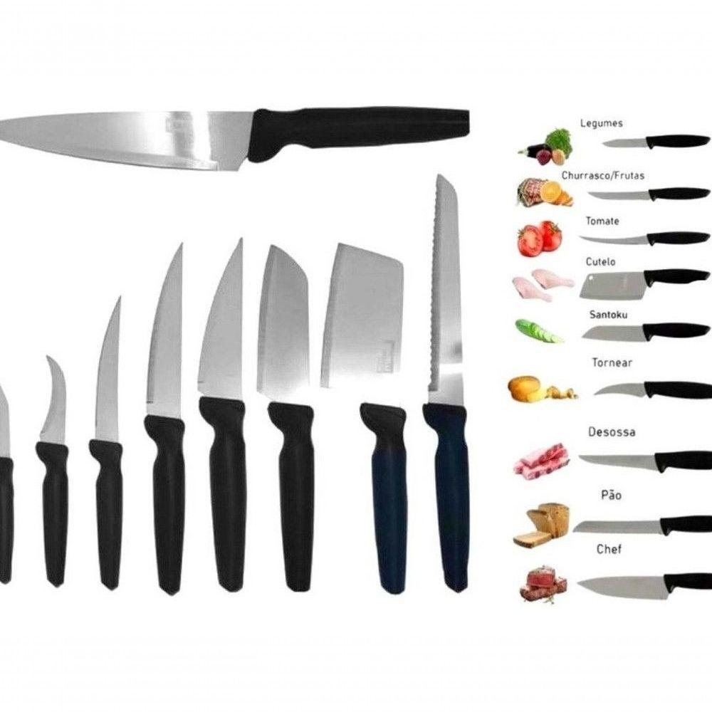 Jogo De Facas Faqueiro 9 Peças Plenus Aço Inox - 2