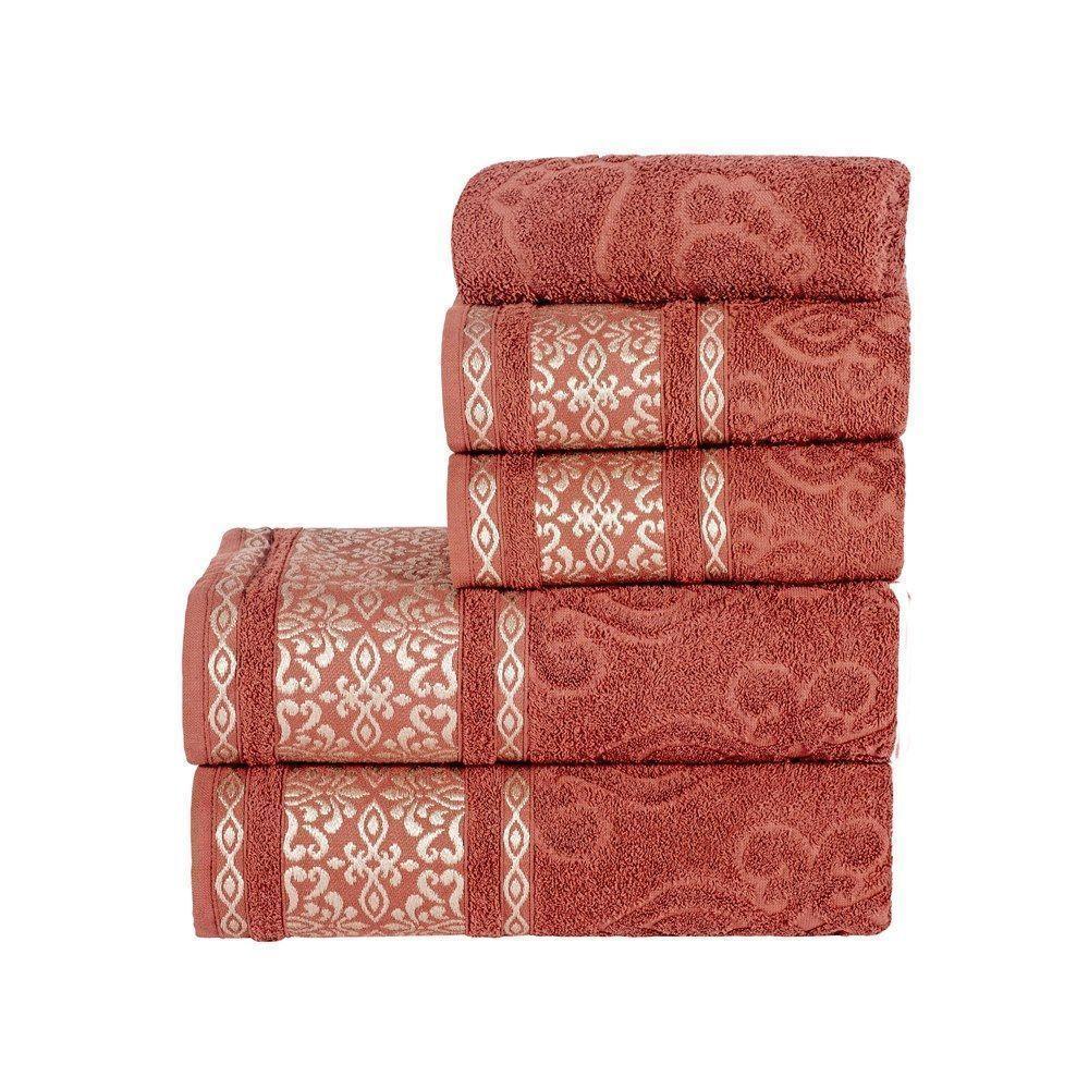 Jogo De Banho Essence 100% Algodão 05 Peças - Terracota - 1