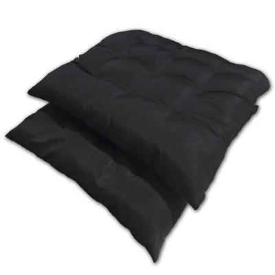 Kit 02 Almofadas Assento Futon Flat Para Cadeira 40x40 Preto