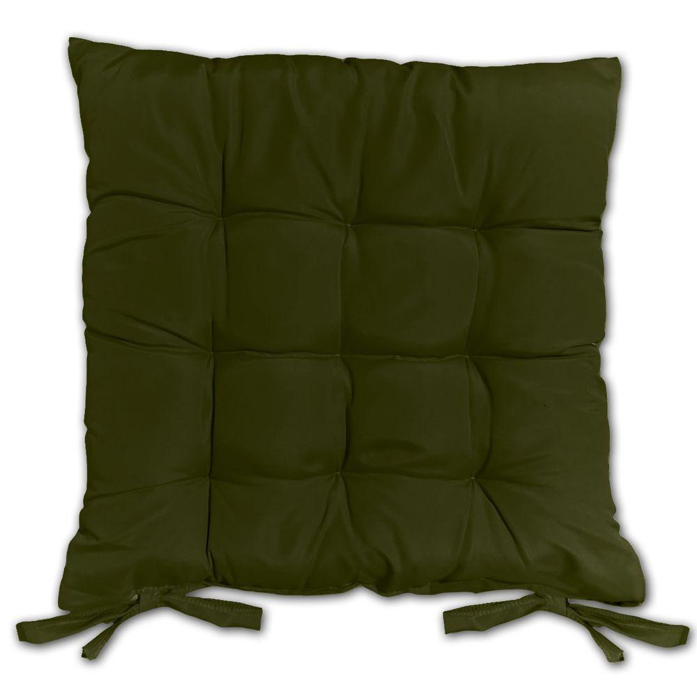 Kit 02 Almofadas Assento Futon Flat Para Cadeira 40x40 Verde Musgo - 5