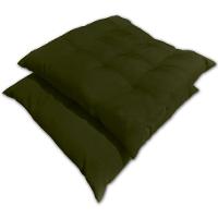 Kit 02 Almofadas Assento Futon Flat Para Cadeira 40x40 Verde Musgo - 1