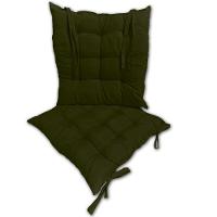 Kit 02 Almofadas Assento Futon Flat Para Cadeira 40x40 Verde Musgo