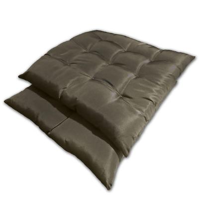 Kit 02 Almofadas Assento Futon Flat Para Cadeira 40x40 Marrom Escuro