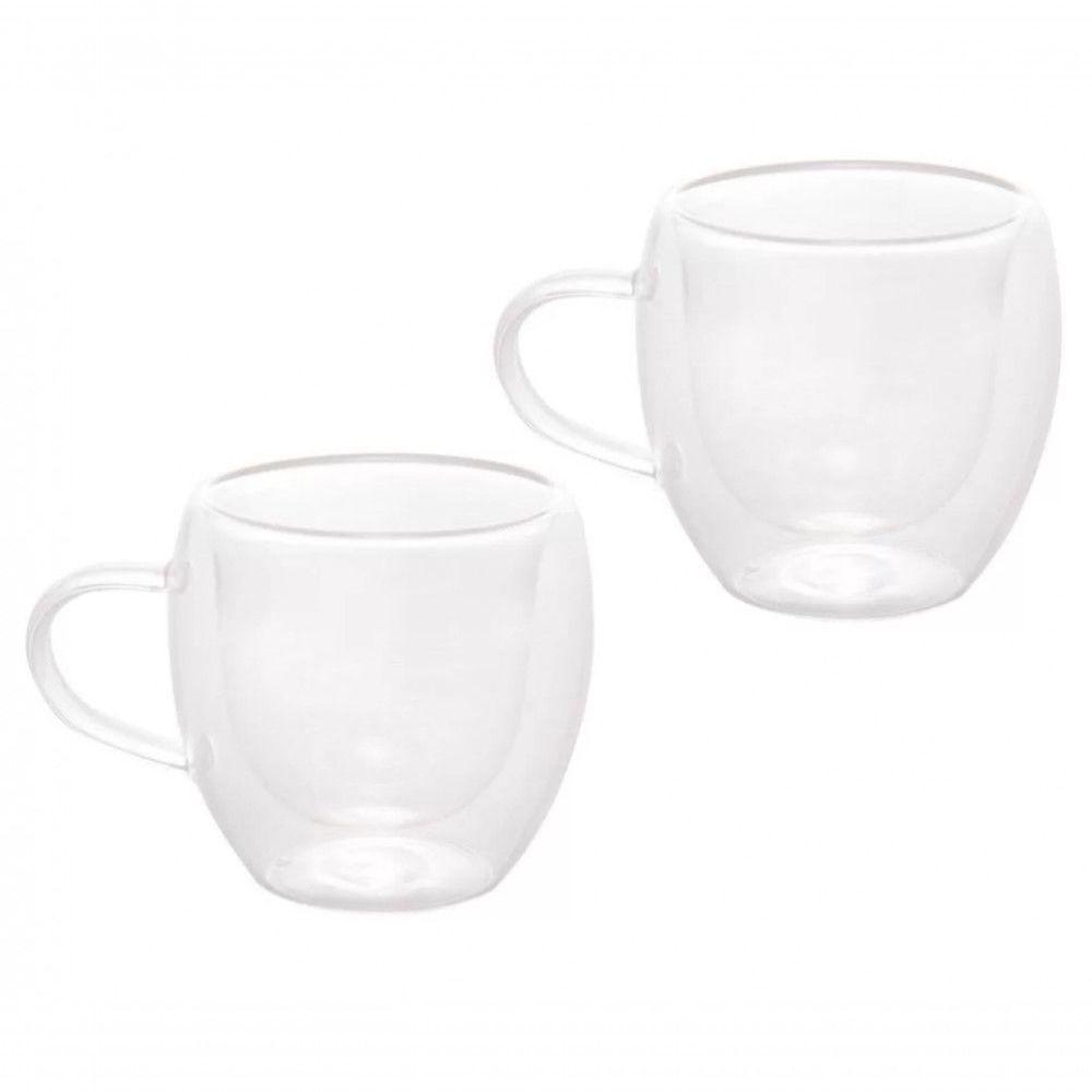 Conjunto 2 Xicaras De Cafe Parede Dupla Modern 80 Ml - Lyor - 1