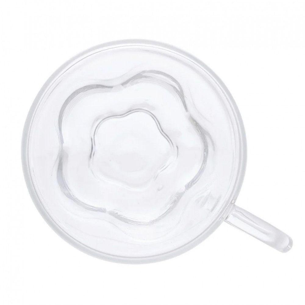 Jogo De Xícaras De Café Parede Dupla Flor Hibisco 75 Ml Lyor - 1