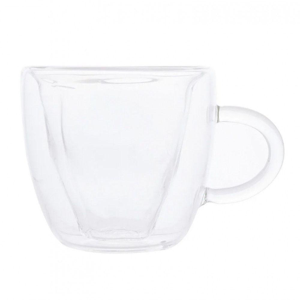 Jogo De Xícaras De Café Parede Dupla Flor Hibisco 75 Ml Lyor - 2