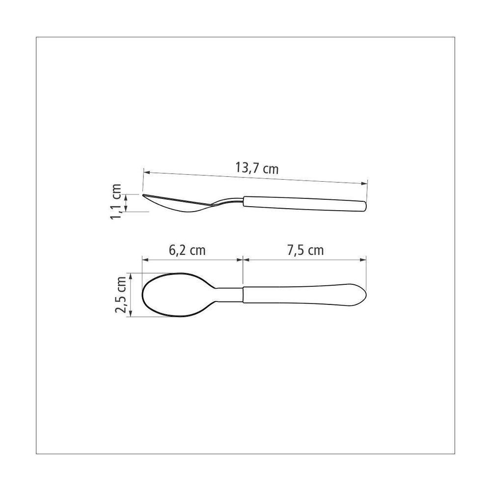 Kit 6 Colher De Chá Leme Inox Vermelho - 5