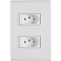 Conjunto 4x2 Com 2 Tomadas 2p T Tramontina 20 A 250 V Liz Branco 120 Unidades - 1