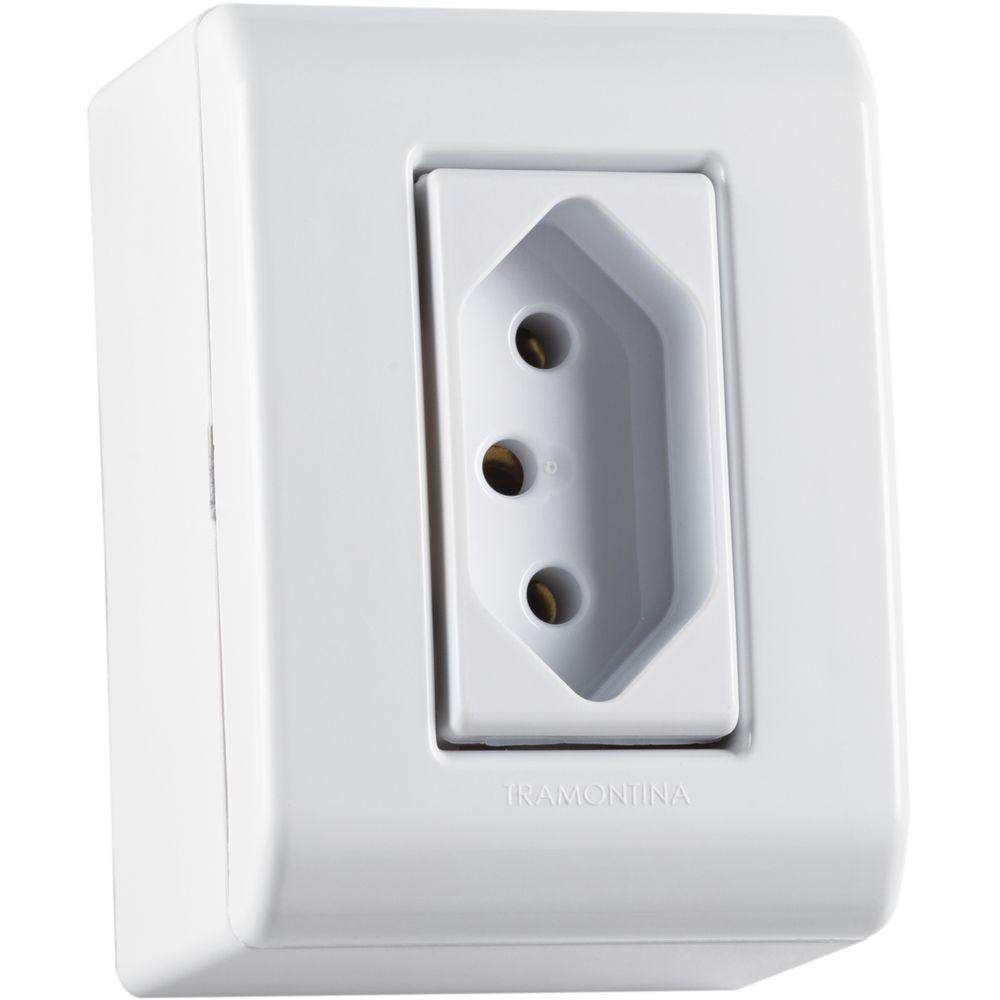 Kit 12 Caixa Sobrepor 1 Tomada 2p+t 10a 250v Tramontina Lizflex - 8