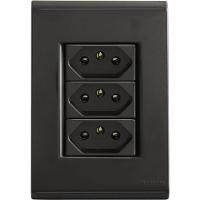 Conjunto 4x2 Com 3 Tomadas 2p T 10 A 250 V Tramontina Liz Grafite - 1