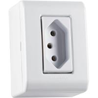 Kit 3 Caixa Sobrepor 1 Tomada 2p+t 10a 250v Tramontina Lizflex