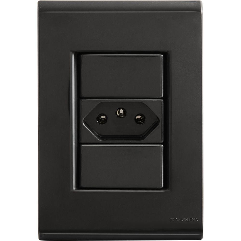 Conjunto 4x2 Com 1 Tomada 2p T 20 A 250 V Tramontina Liz Grafite - 1