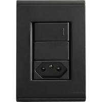 Conjunto 4x2 Com 1 Interruptor Simples 10 A 250 V E 1 Tomada 2p T 10 A 250 V Tramontina Liz Grafite - 2