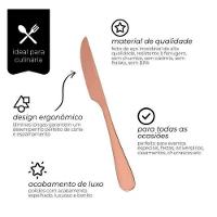 Jogo 6 Faca Sobremesa Bronze Sophia - Mimo Style - 2