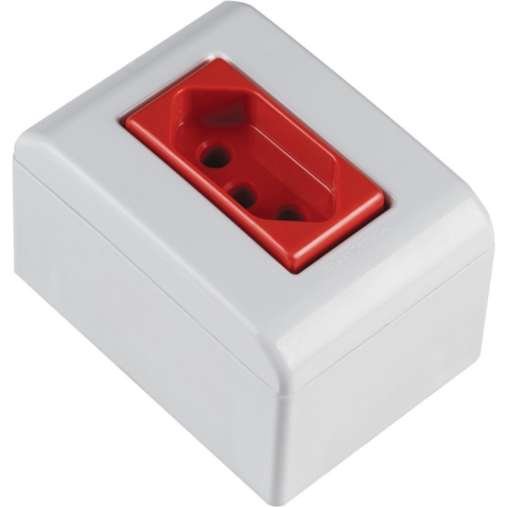 Caixa De Sobrepor Com 1 Tomada 2p+t 20 A 250 V Tramontina Lizflex Com Vermelha E Branca - 7