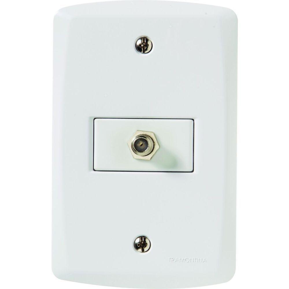 Conjunto 4x2 Com 1 Tomada Tv-sat Coaxial Tramontina Lux2 Branco - 3