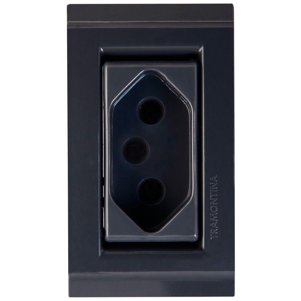 Conjunto Para Móvel 1 Tomada 2p T 10 A Tramontina Liz Grafite - 3