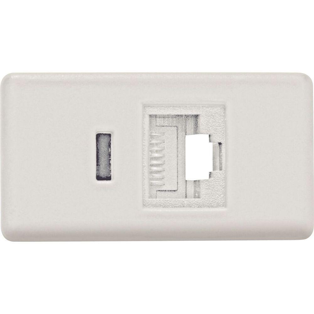 Modulo Tomada De Transmissão De Dados Tramontina Rj 45 Cat 6 Branco - 1