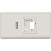 Modulo Tomada De Transmissão De Dados Tramontina Rj 45 Cat 6 Branco - 1