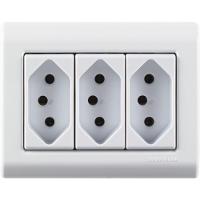 Caixa De Sobrepor Com 3 Tomadas 2p+t 20 A 250 V Tramontina Lizflex Branca - 1