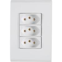 Conjunto 4x2 Com 3 Tomadas 2p+t 10 A 250 V Tramontina Liz Branco - 1