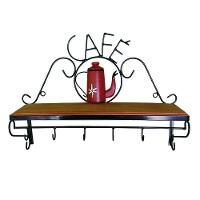 Prateleira De Café Porta Tempero 60cm Tema Bule Vermelho Sudeste Rústico - 1