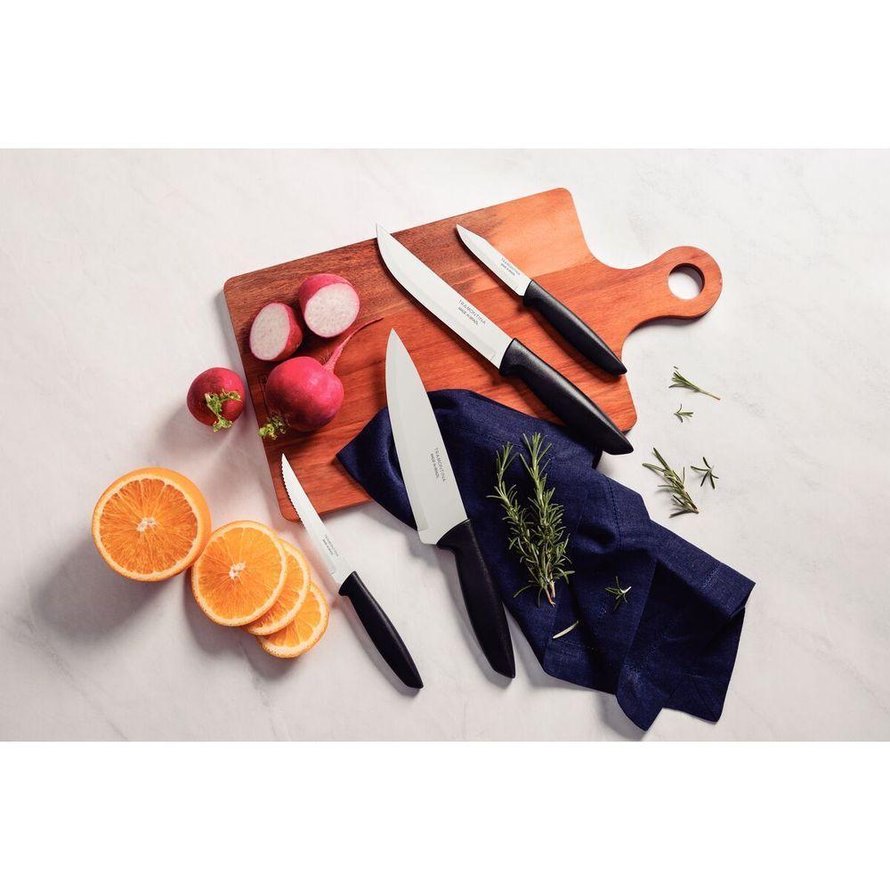 Jogo De Facas Tramontina Plenus Com Lâminas Em Aço Inox E Cabos De Polipropileno Preto 04 Peças - 5