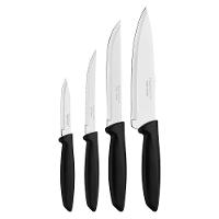 Jogo De Facas Tramontina Plenus Com Lâminas Em Aço Inox E Cabos De Polipropileno Preto 04 Peças - 1