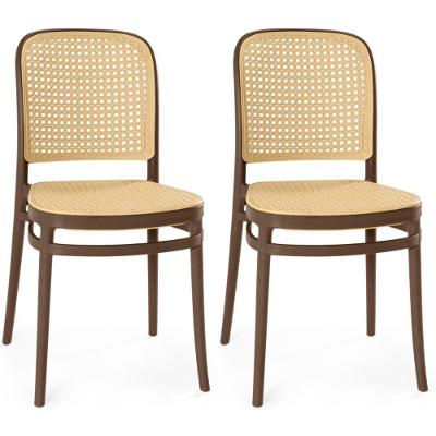 Kit 2 Cadeiras De Jantar Roma Para Sala E Cozinha - Marrom