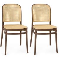 Kit 2 Cadeiras De Jantar Roma Para Sala E Cozinha - Marrom - 1