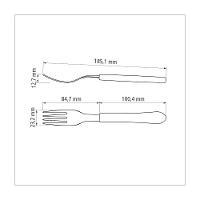 Kit 6 Garfo De Mesa Tramontina Leme Inox Cinza - 6