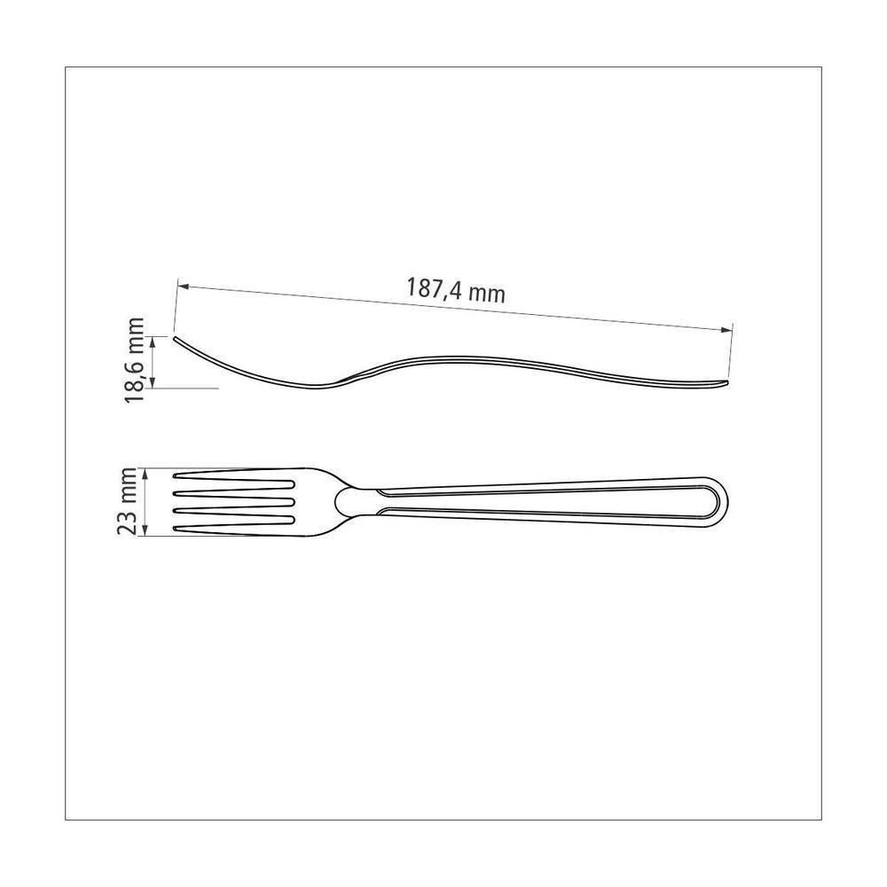 Kit 6 Garfo De Mesa Inox Buzios - Tramontina - 3