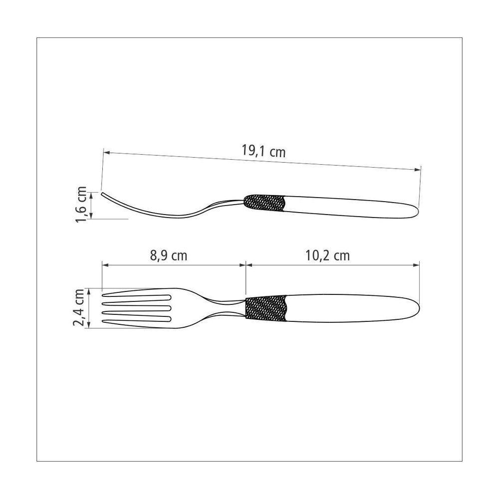 Kit 3 Garfo De Mesa Tramontina Inox Preto - 5