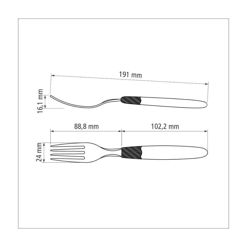 Kit 3 Garfo De Mesa Tramontina Inox Preto - 6