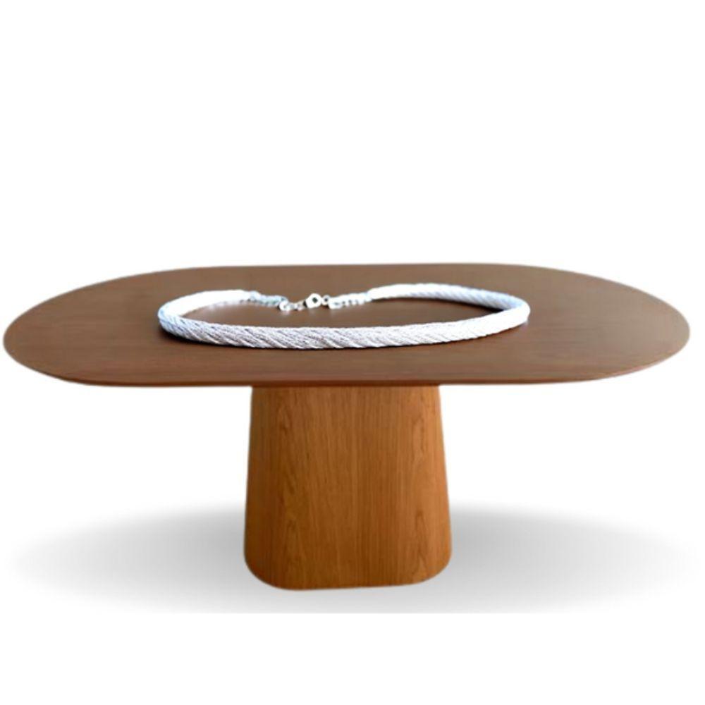 Mesa De Jantar Cone Retangular Arredondada 120x80cm Madeira Freijó - 3